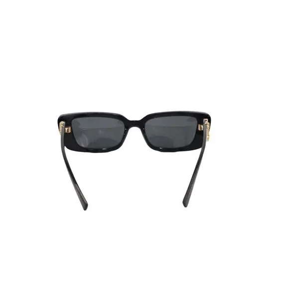 Versace Virtus Rectangular Sunglasses In Black Acetate - Picture 3 of 7